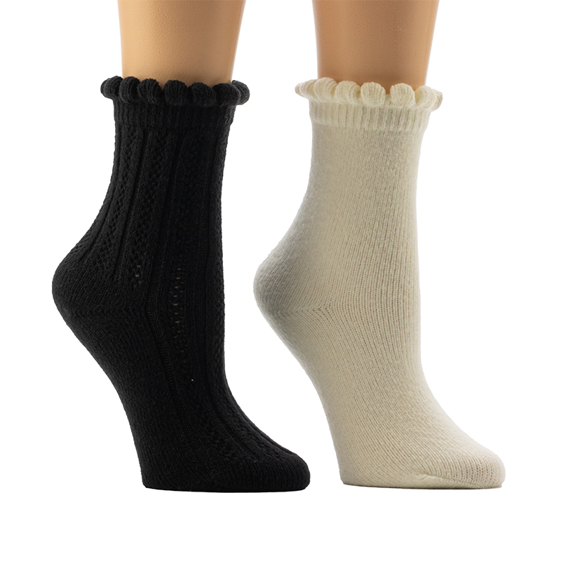 Naisten Scallop Welt Cozy Home -sukat