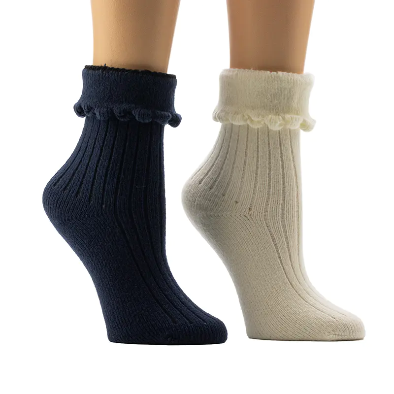 Naisten Scallop Welt Cozy Home -sukat